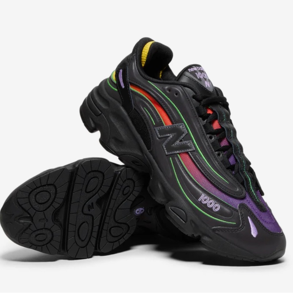 New Balance 1000 Reflective Black Multi-Color Sneakers